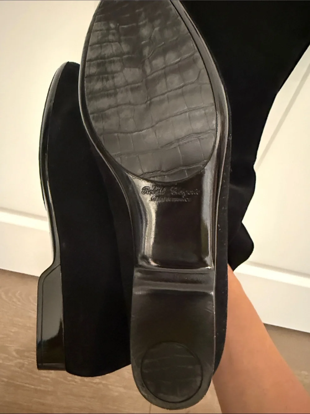 Robert Clergerie Over-the-Knee Black Suede Women's Boots